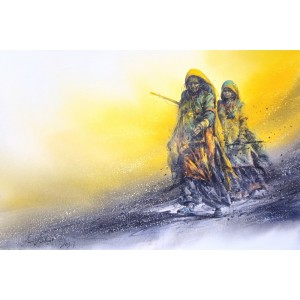 Ali Abbas, From Series of Gard Baad, 15 x 22 inch, Watercolor on Paper, Figurative Painting-AC-AAB-306